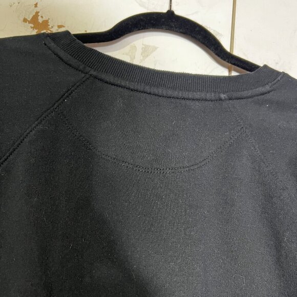 Champion Retro Crewneck Sweatshirt Logo Spellout Black Cream Brown Size Medium - Picture 7 of 10